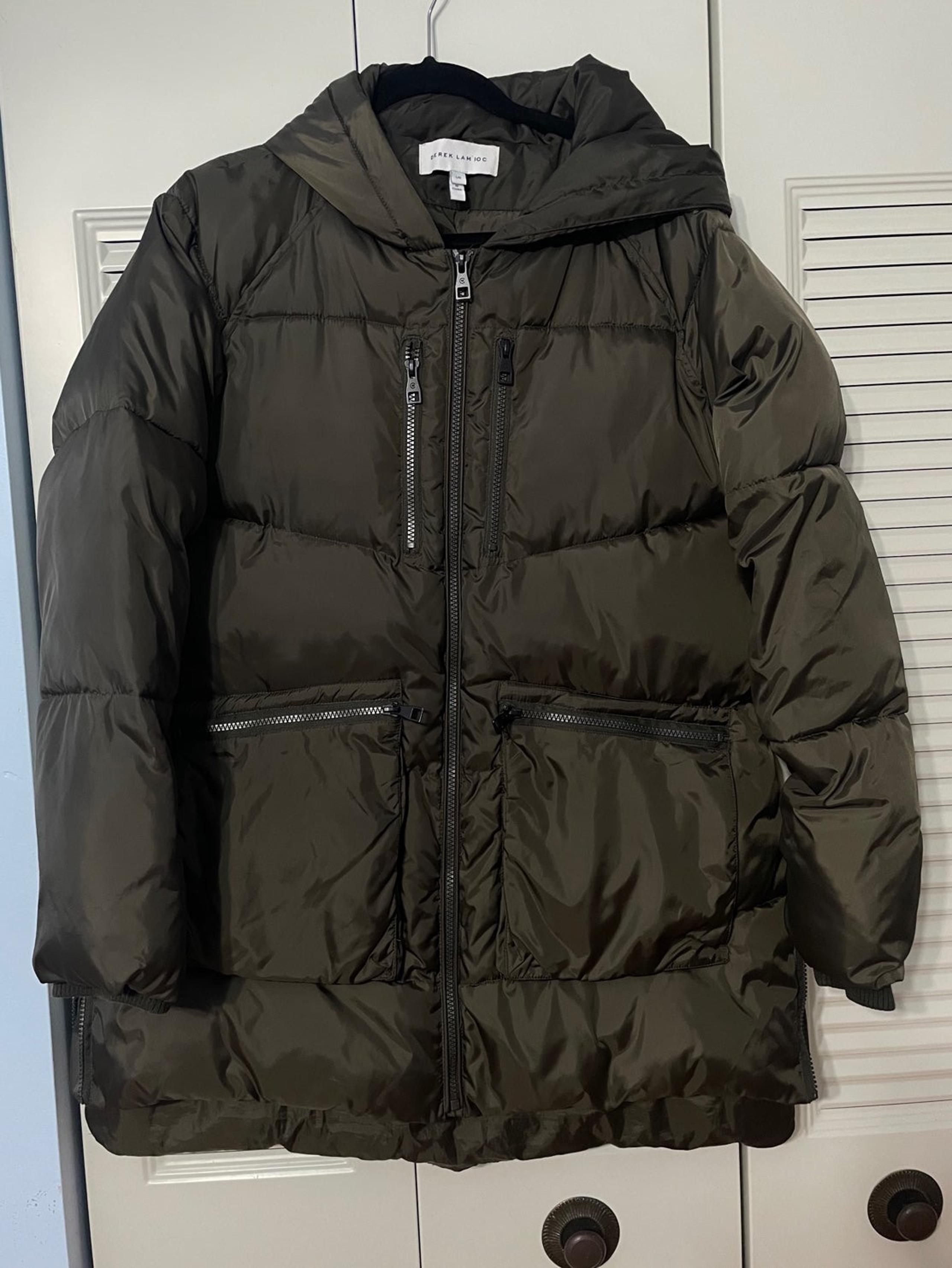 Derek Lam 10 Crosby Women’s Puffer Jacket Khaki - Size L