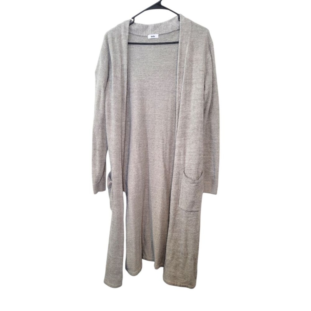 Knix Cozzzy Open Front Long Line Cardigan Sweater Size Small Loungewear Gray