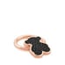 Rose vermilion silver added ring Bear Rose 18K gold plated