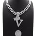 ICE BLING INITIAL V &10mm20 MIAMI CHAIN