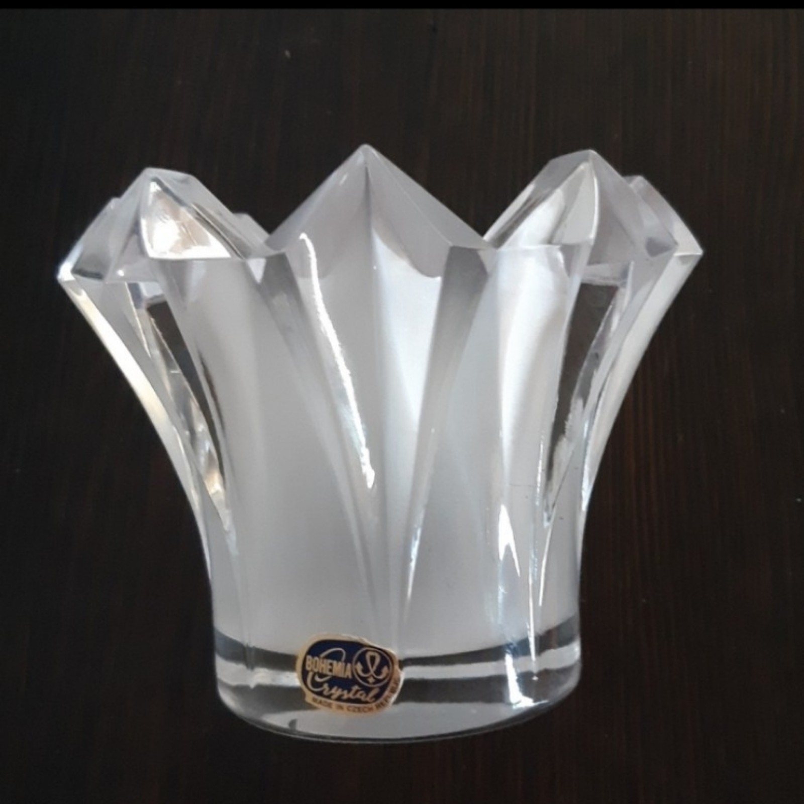 Crystal Tealight candle holder Clear frosted