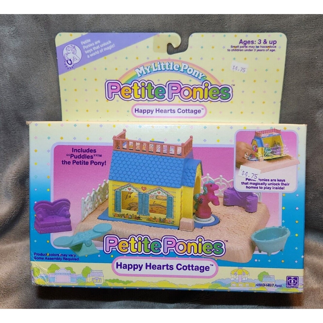 My Little Pony G1 Petite Ponies Happy Hearts Cottage New Sealed Vintage