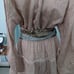 Watson X Watson Low Collar Blouse Dress in Taupe & Cream Size 8 New With Tags