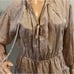 Watson X Watson Low Collar Blouse Dress in Taupe & Cream Size 8 New With Tags