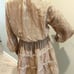 Watson X Watson Low Collar Blouse Dress in Taupe & Cream Size 8 New With Tags