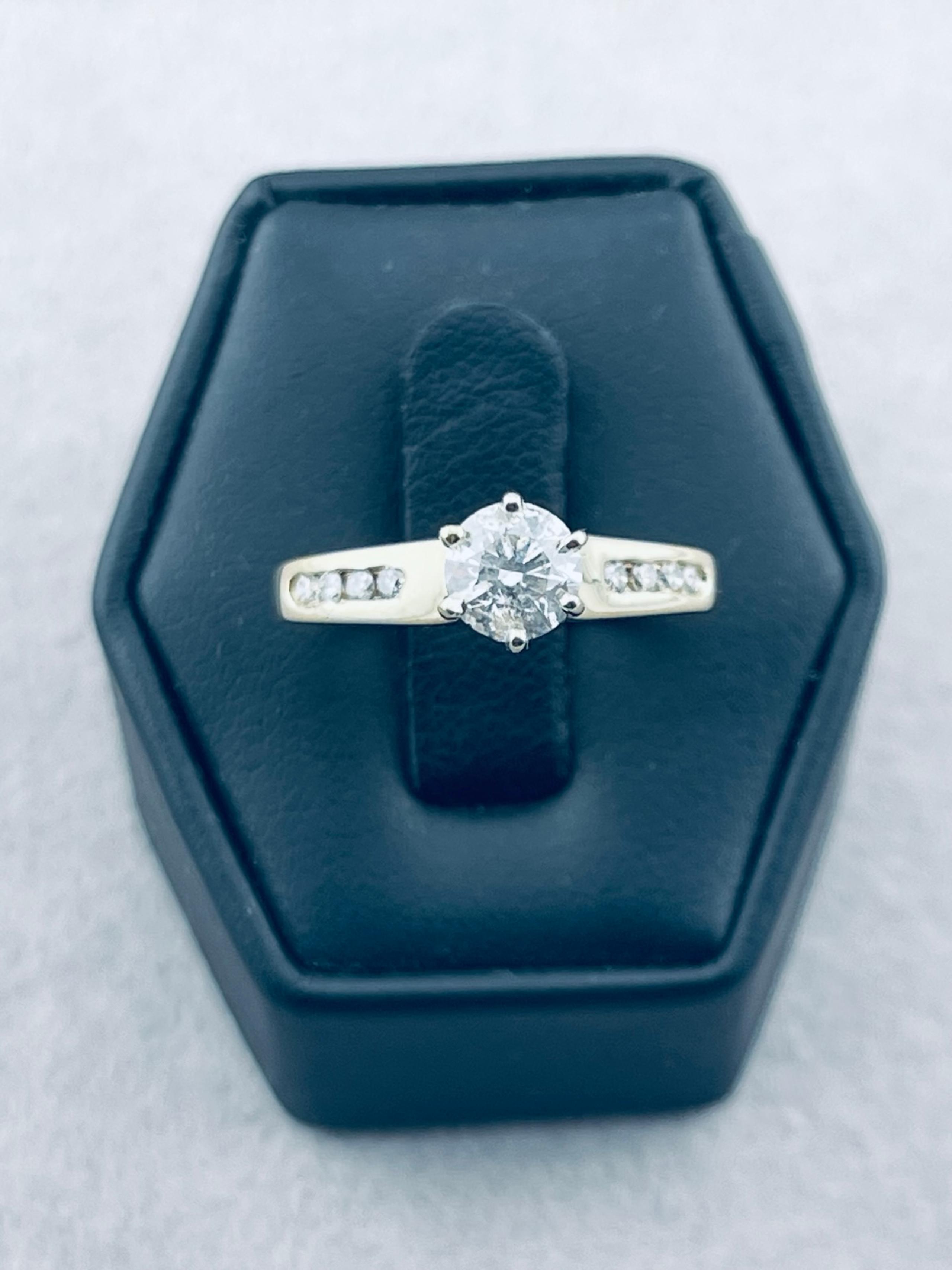 Vintage 1 1/3 carat diamond engagement ring 14 karat yellow gold