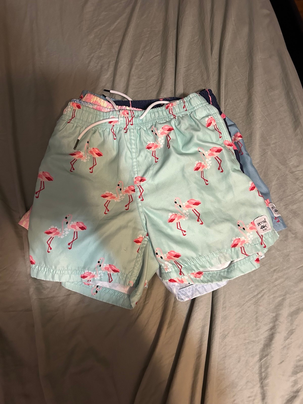 5 pairs of spicy tuna swim trunks sizes 10u and 12u