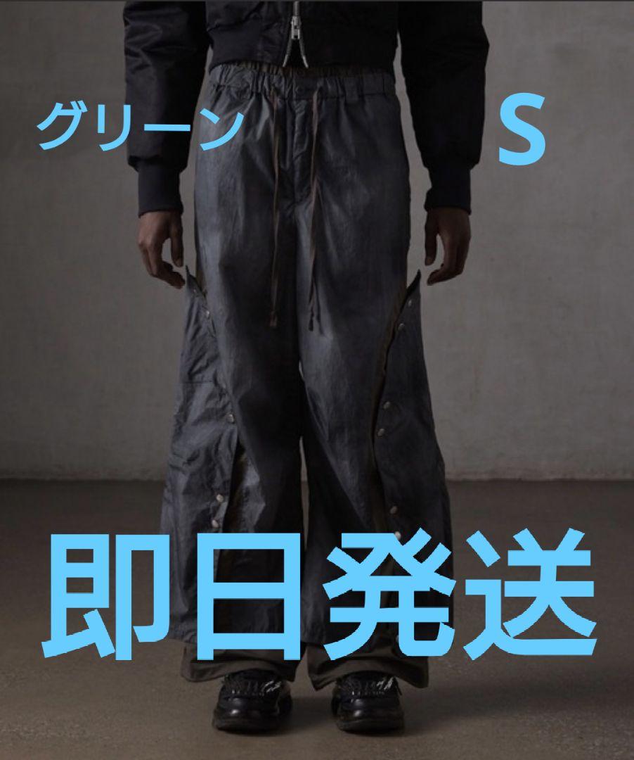 世界有名な Pants Nylon Design Layered Button GRANCY Green pants Casual S パンツ