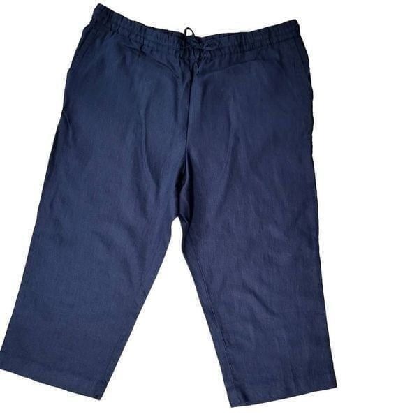 Charter Club Women's Cropped 100% Linen Nautical Pants