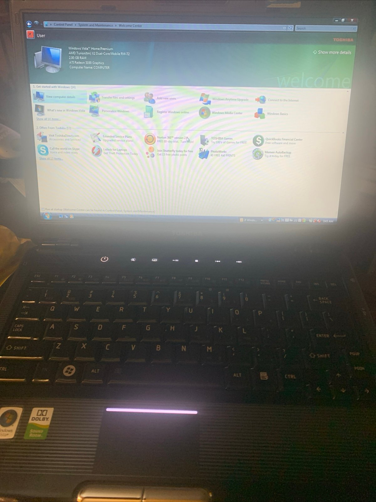 Toshiba Satellite U405 AMD Turion