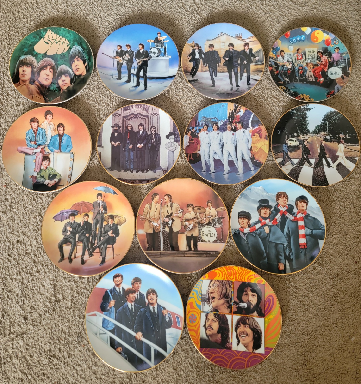 Set of 13 Delphi Apple Corps The Beatles Porcelain Plates Limited Edition