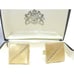 Strand Square Rolled Rope Design Vtg Cufflinks Gold Tone Tux Wedding Formal IOB