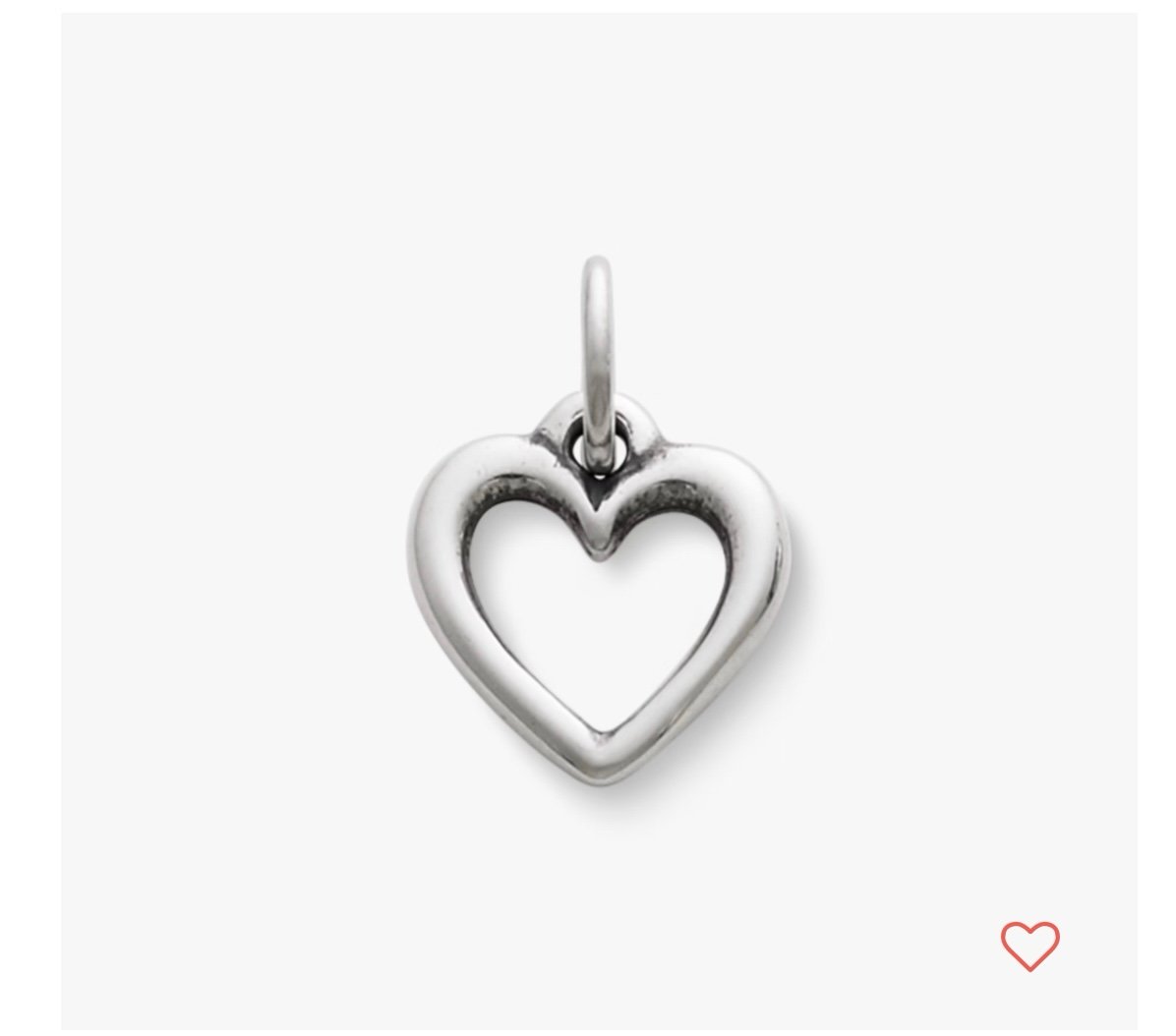 James Avery Open Wire Heart Sterling Silver Charm