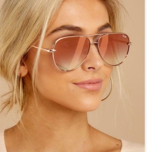 NEW RARE! Quay hi key MINI rose gold aviators