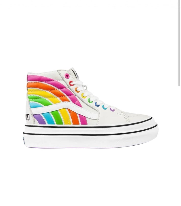 Flour Shop x Super ComfyCush Sk8-Hi 'Rainbow' Vans Rare Platform Sneakers