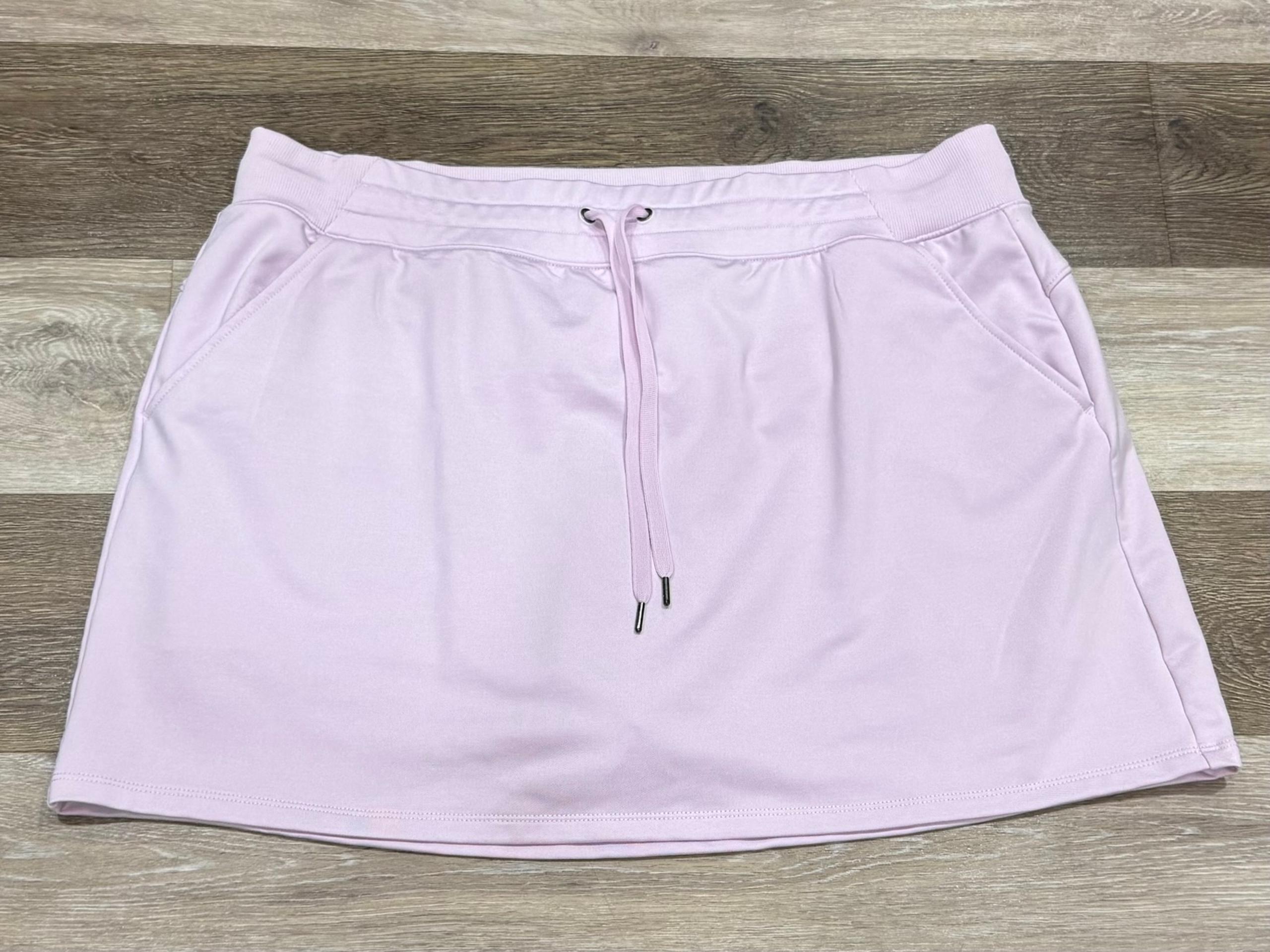 Tek Gear On-the-Go Skirt Skort Sz XL Pink Zip Pockets Pull On Stretch Active EUC