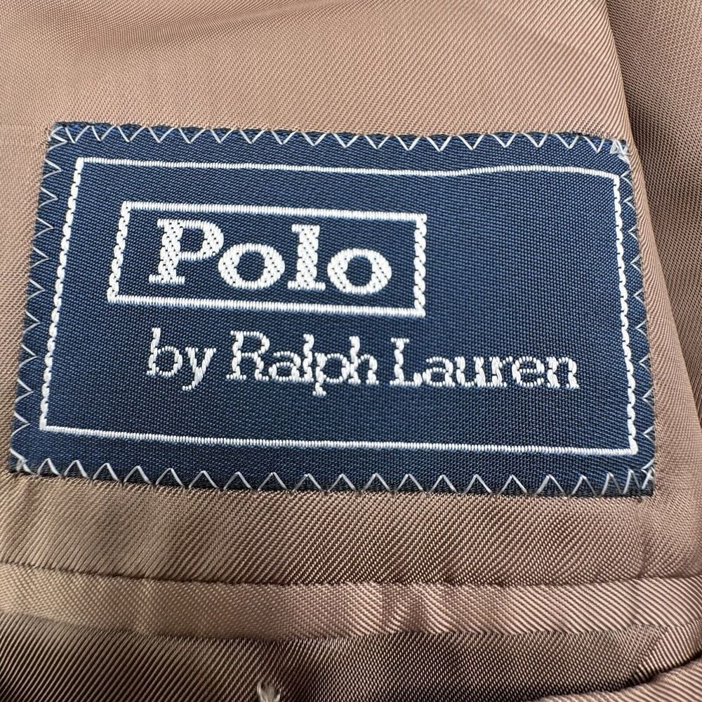 Vintage Polo Ralph Lauren Tweed Blazer 41R - Wool Sport Coat Jacket Brown Italy - detail