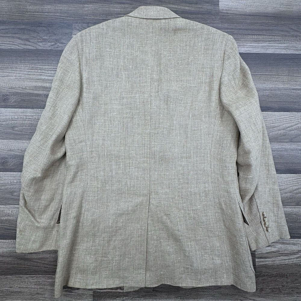 Vintage Polo Ralph Lauren Tweed Blazer 41R - Wool Sport Coat Jacket Brown Italy - detail