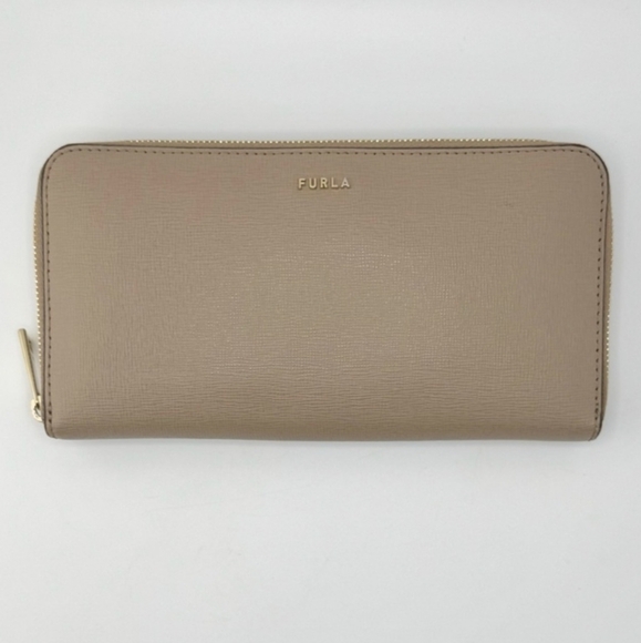 Furla Long Zip Around Tan Wallet