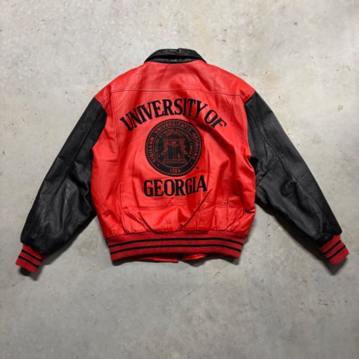 Vintage UGA University of Georgia bull dogs leather jacket