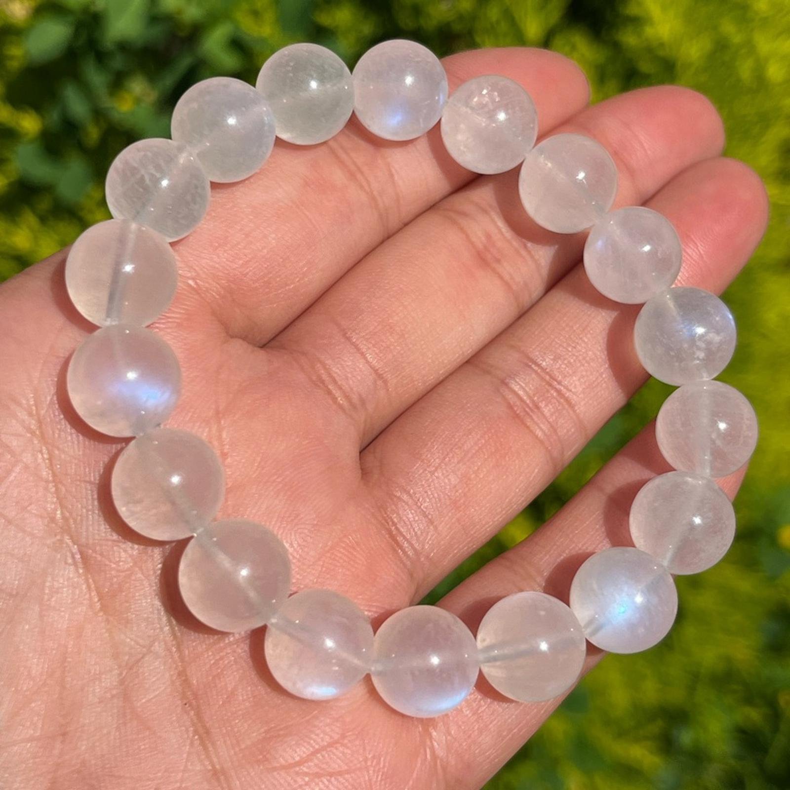 11mm stretchable moonstone bracelet