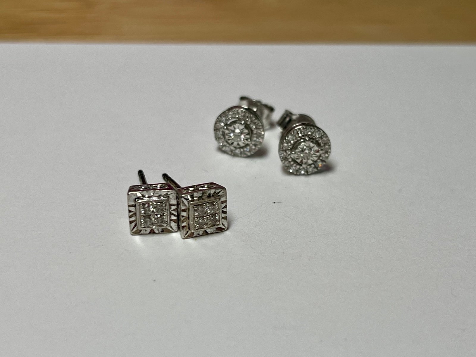 Sterling Silver Lab Grown Diamond Earrings, 2 pairs