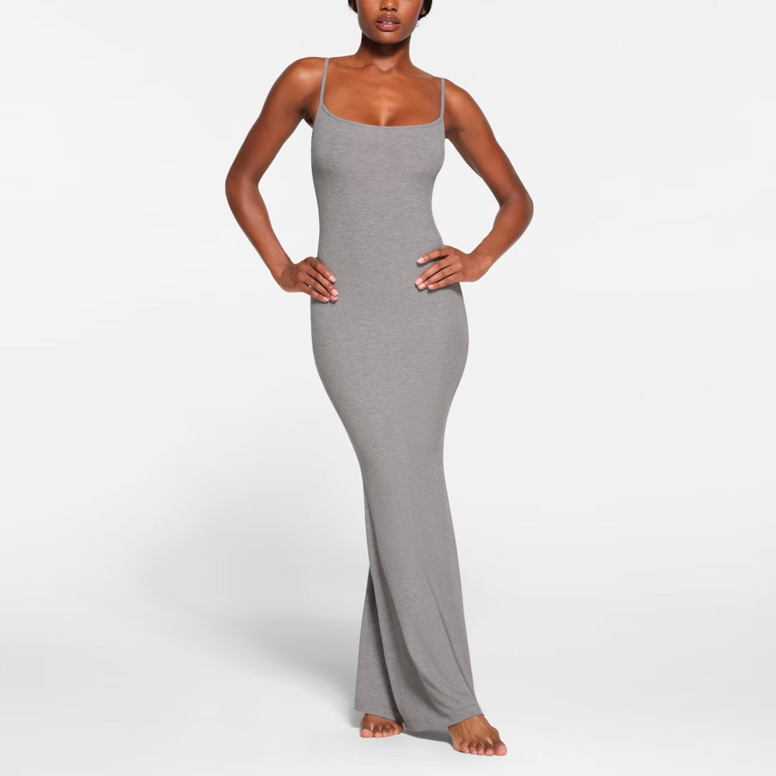 SKIMS Soft Lounge Long Slip Dress Size Large Gray