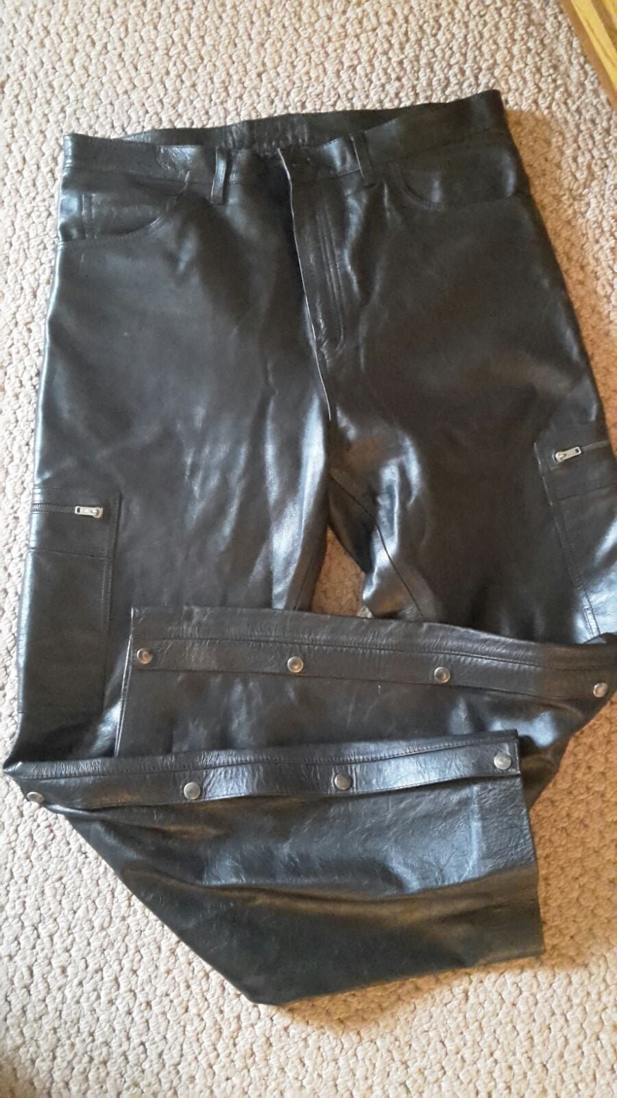 Men's Genuine Leather Biker Pants