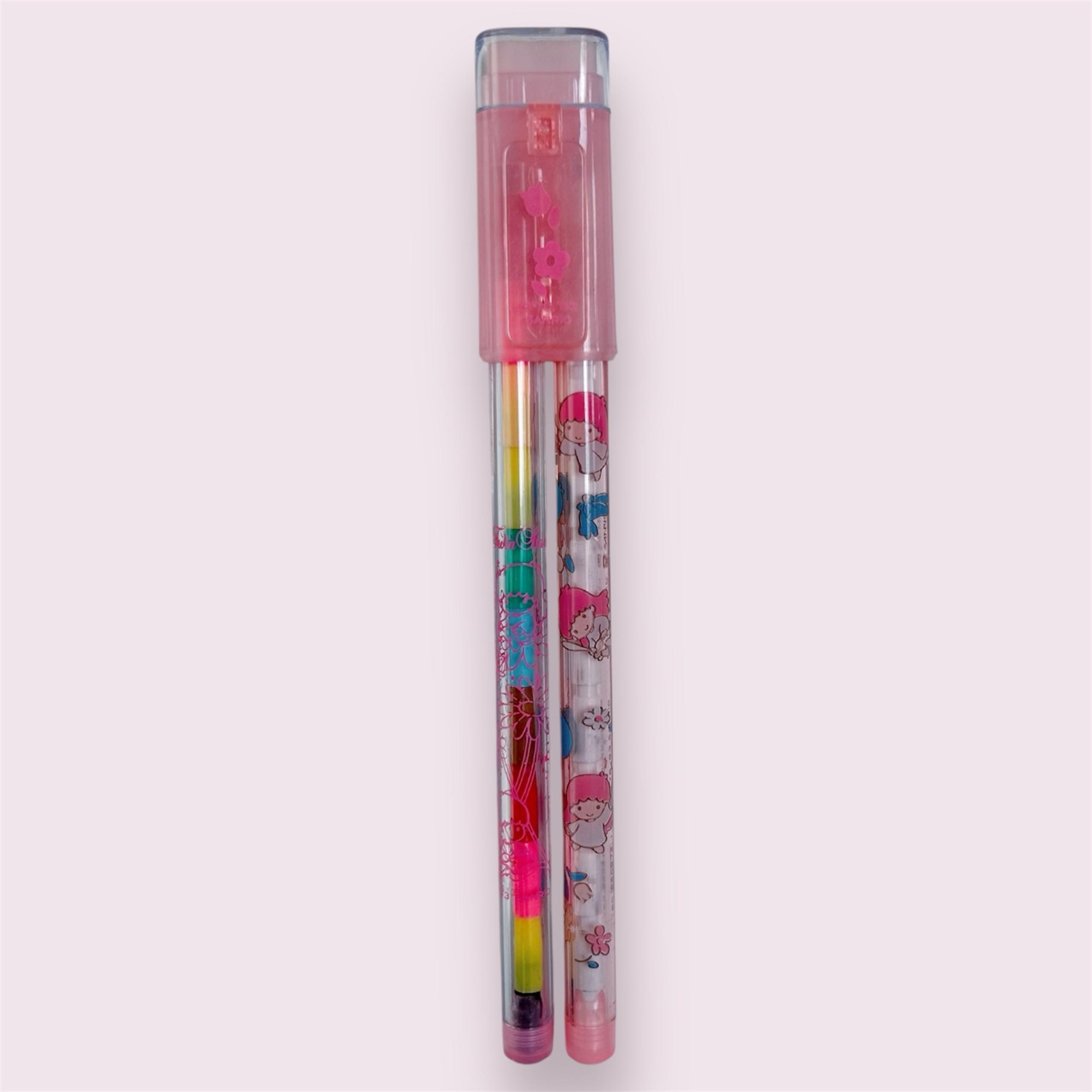 Vintage Sanrio Little Twins Star Pencils and Colored Pencils