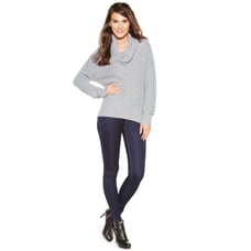 New! MICHAEL KORS Women's Wool-Blend Cowlneck Oversized Slouchy Sweater Grey XL