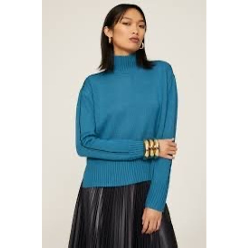 MSRP 370 Upcycled Jason Wu Blue Turtleneck Sweater Size XS-M | SAME DAY SHIP