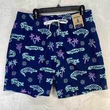 NWT Chubbies Swim Trunks Alligator Palm Print Drawstring Mesh Lined XL