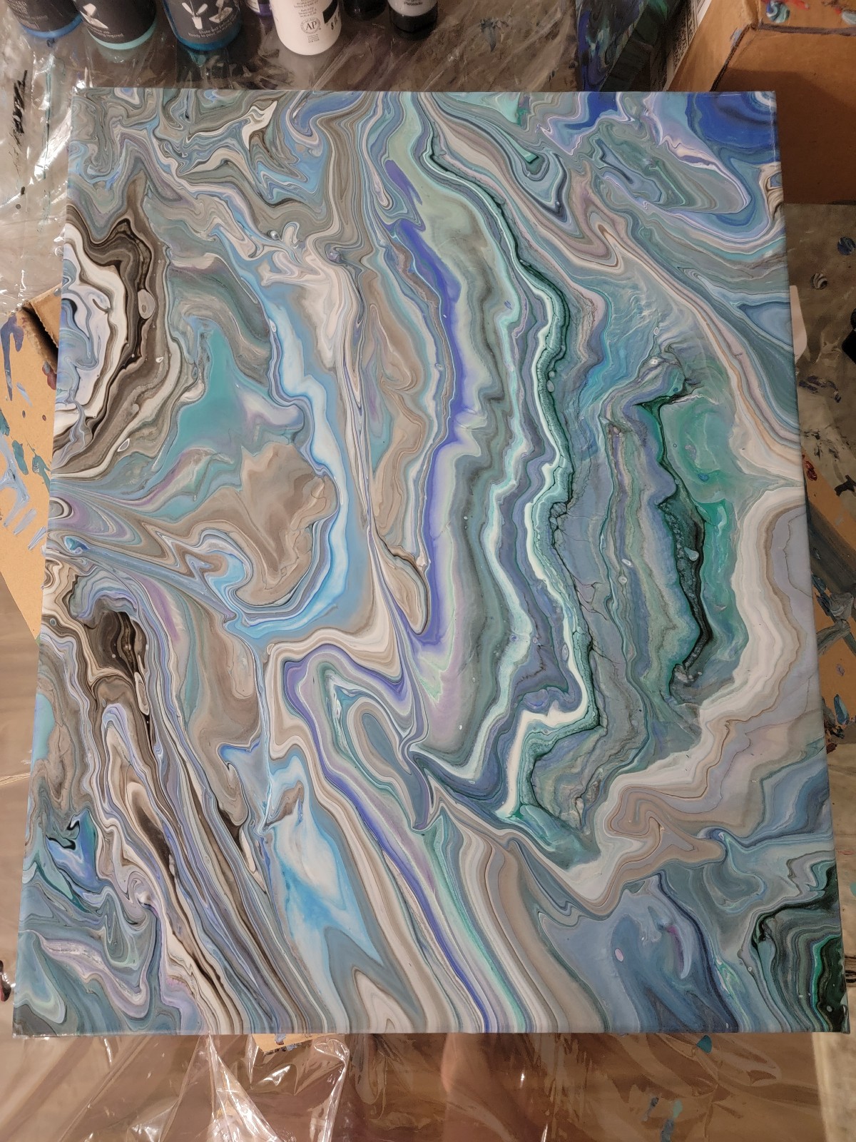 Acrylic Pour Paintings, Multiple for sale