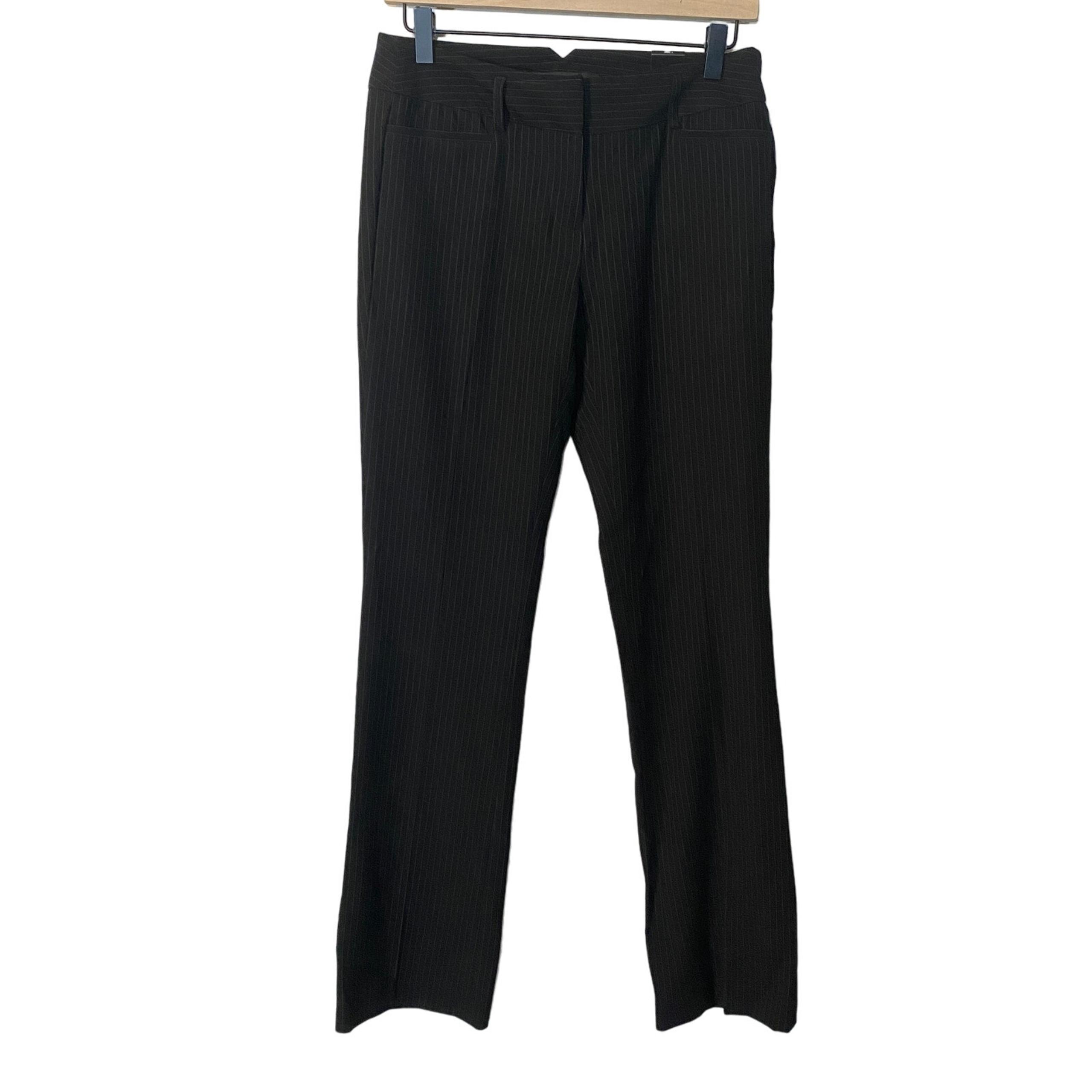 Amanda + Chelsea NWT Black Signature Pinstripe Straight Dress Pants Sz 2 Leg