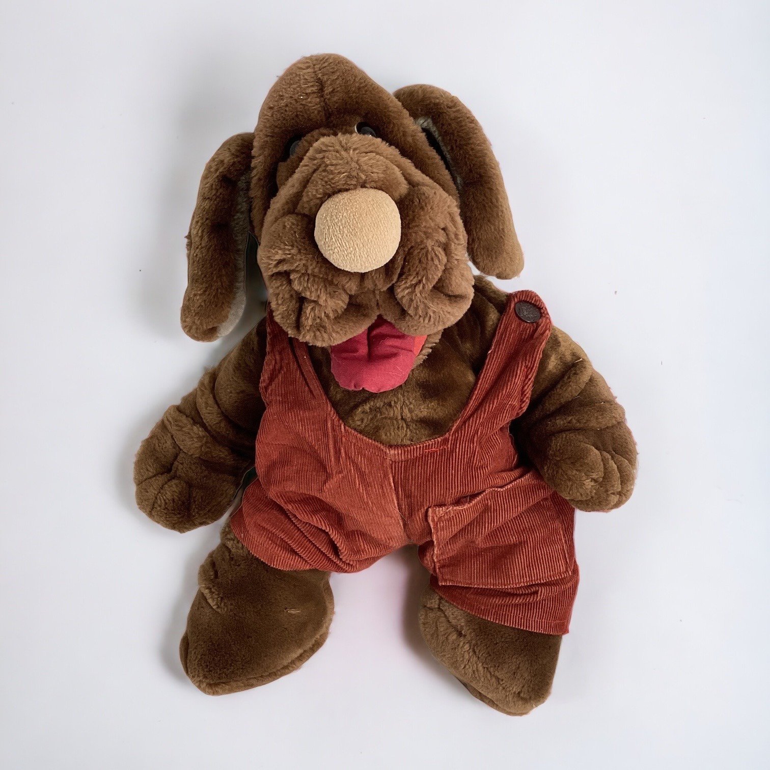 Vintage 80s Ganz WRINKLES The Dog Bloodhound Hound Plush Puppet