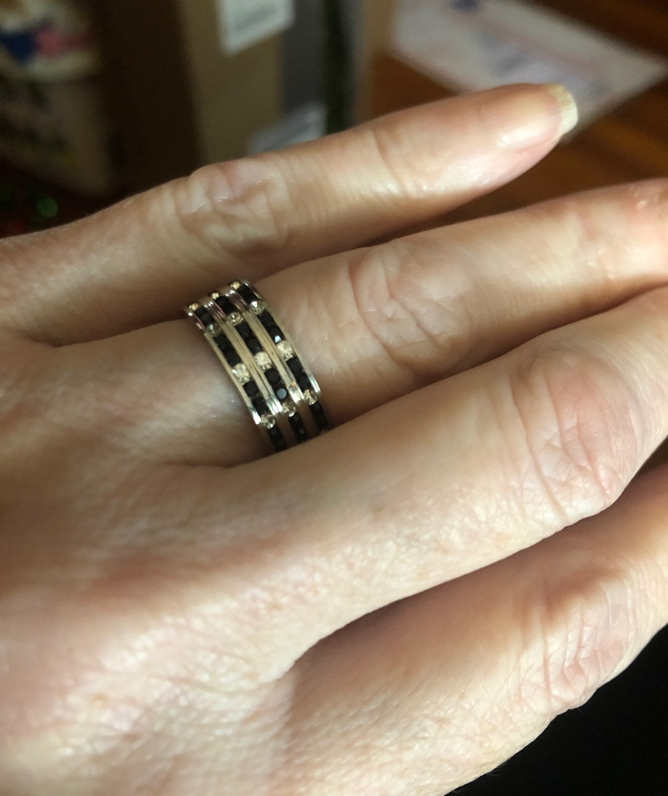 Black and white Diamond ring.