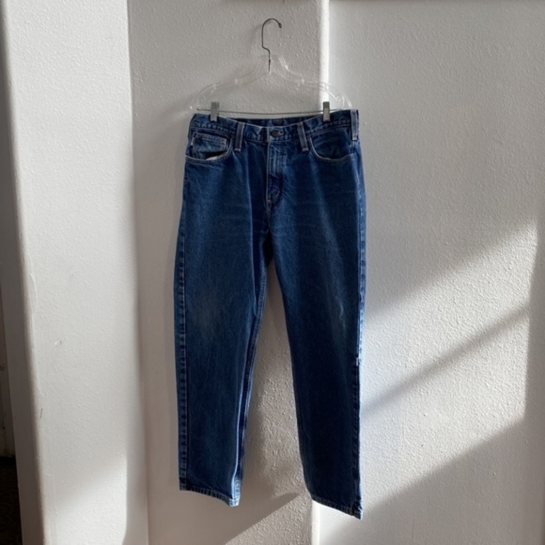 Carhartt Men's Straight Fit Denim Jeans Blue Medium Wash Size 35 X 32
