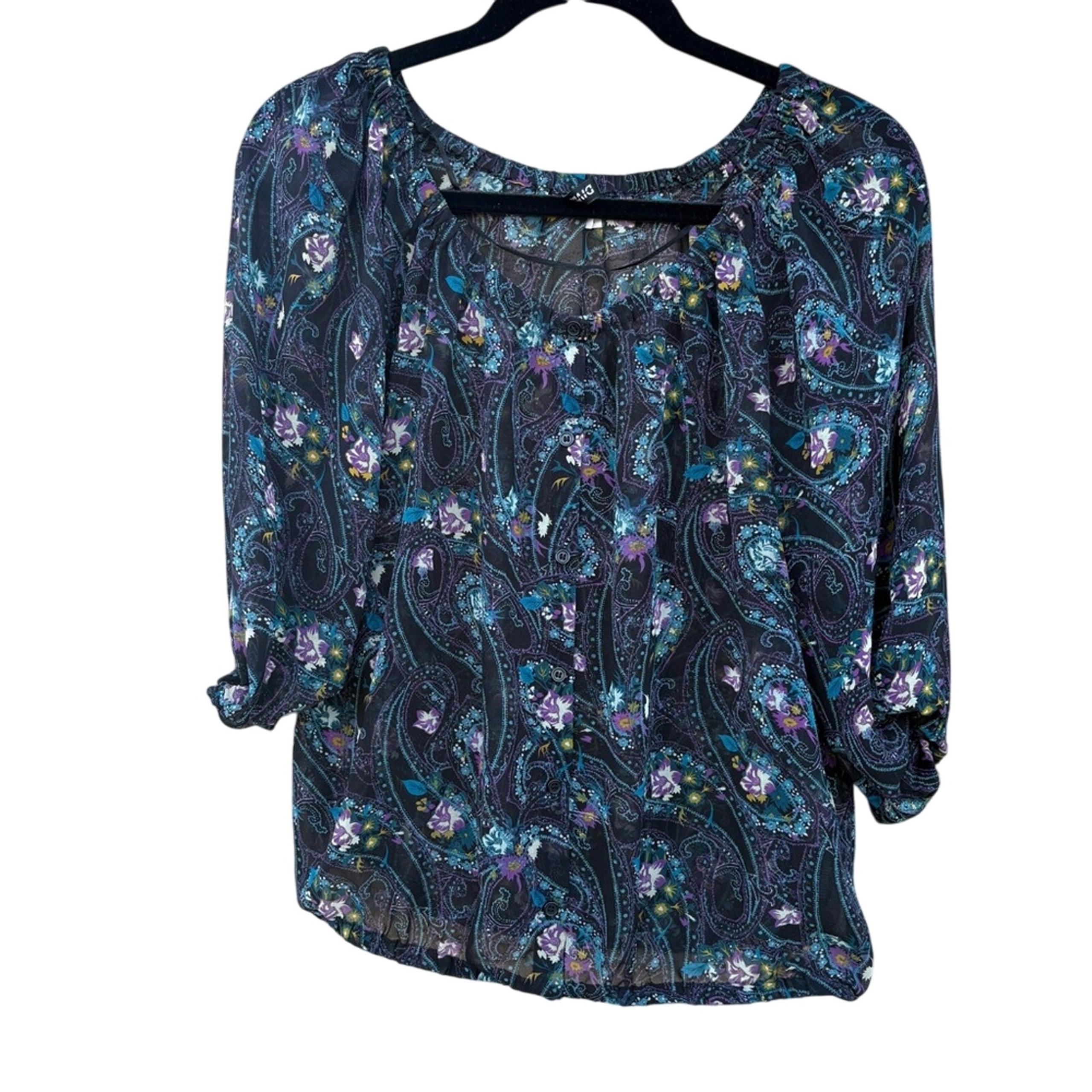 DIVIDED sheer bohemian blouse, women's size 6
