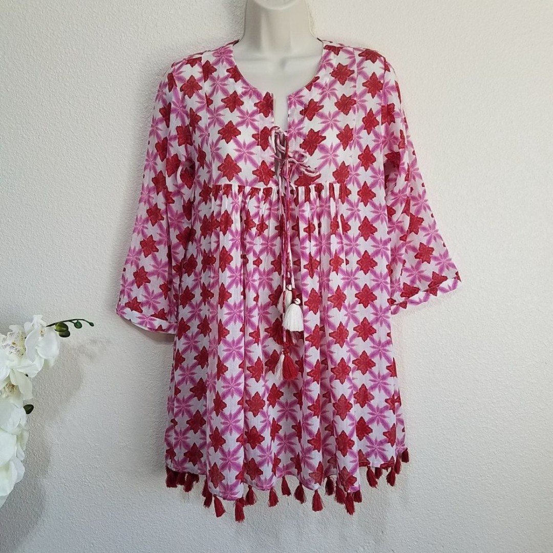 Ro's Garden Seychelles Tunic in Barbados Red