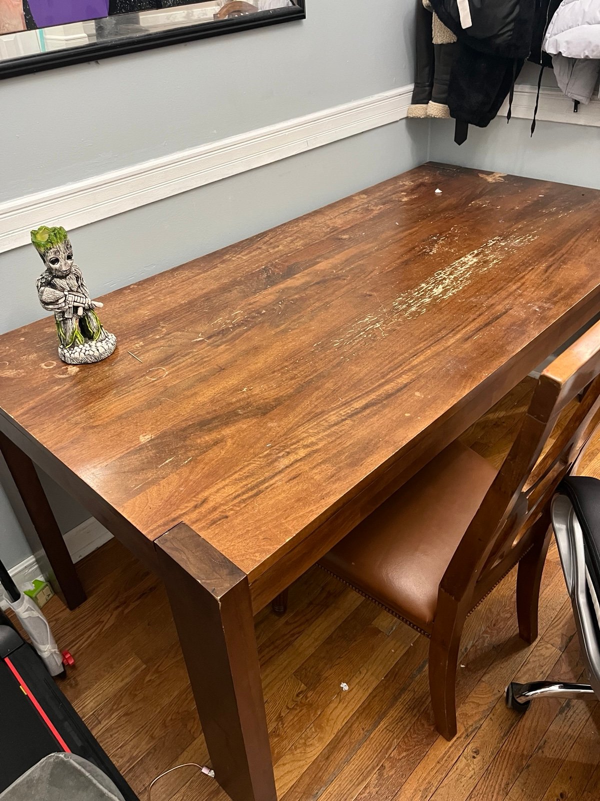 Wooden dining Table with 2 chairs