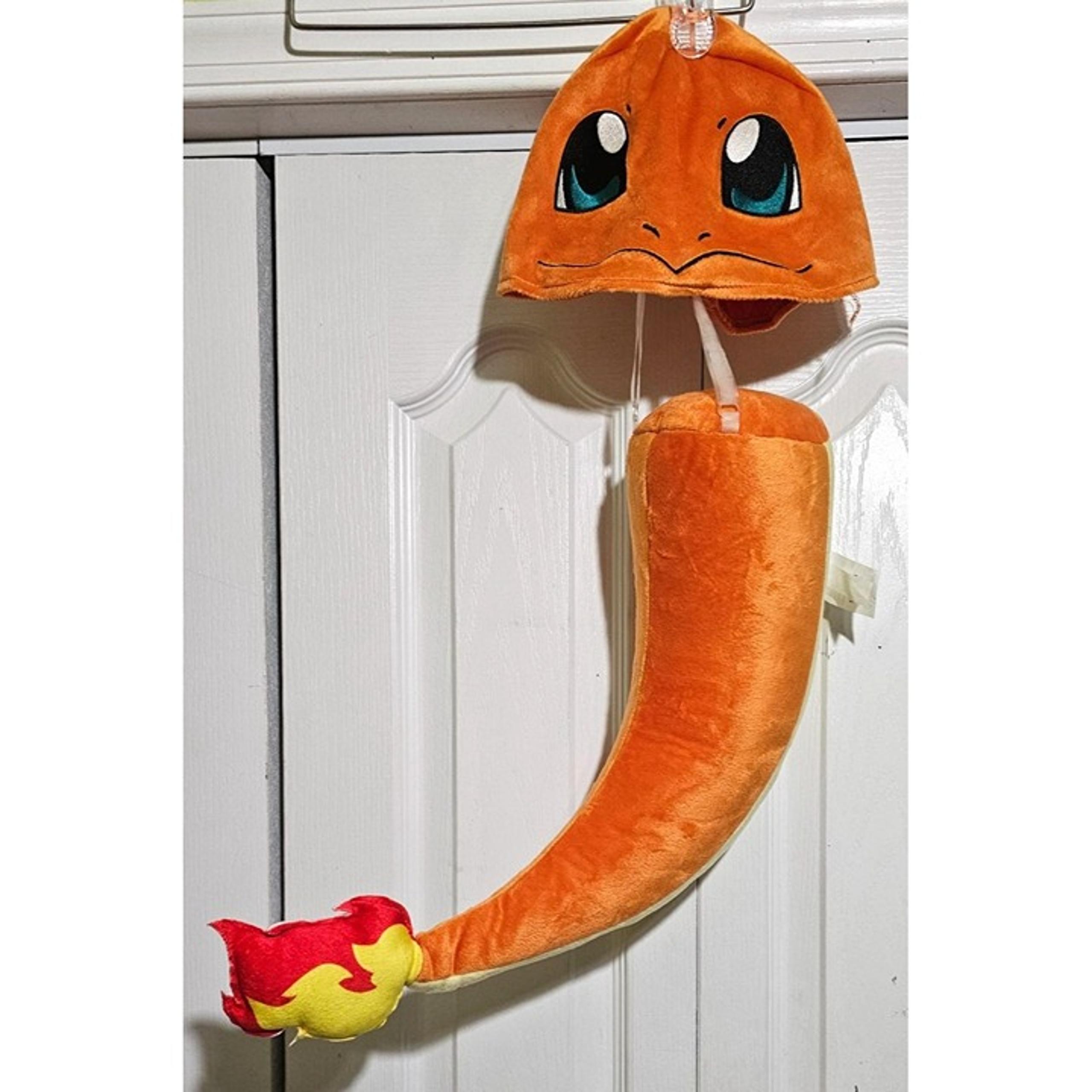 Pokémon Charmander Adult Costume Kit Inflatable Tail Beanie Hat Character Face
