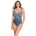 Miraclesuit Women's Silver Shores Criss Cross Escape Swimsuit Size 14 200