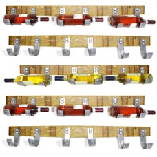 Wine Barrel Stave 3-Bottle Holder Wall Mounted (Wine Rack -Wine Rack Wall Mount)