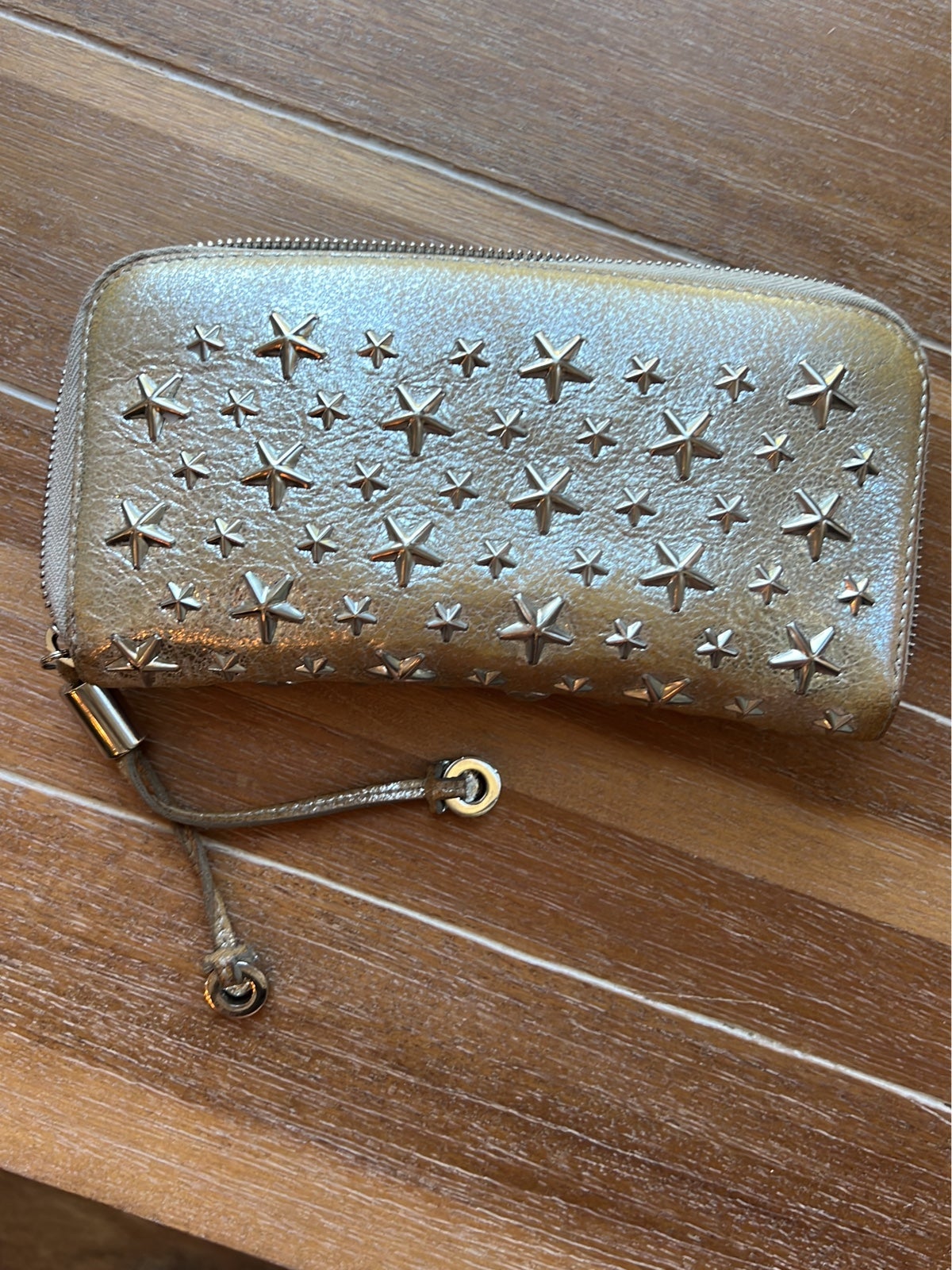 Jimmy choo star studded zippy wallet