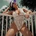 NWT Embroidered Lace Cutout Lingerie Bodysuit Lace Guipure Sexy