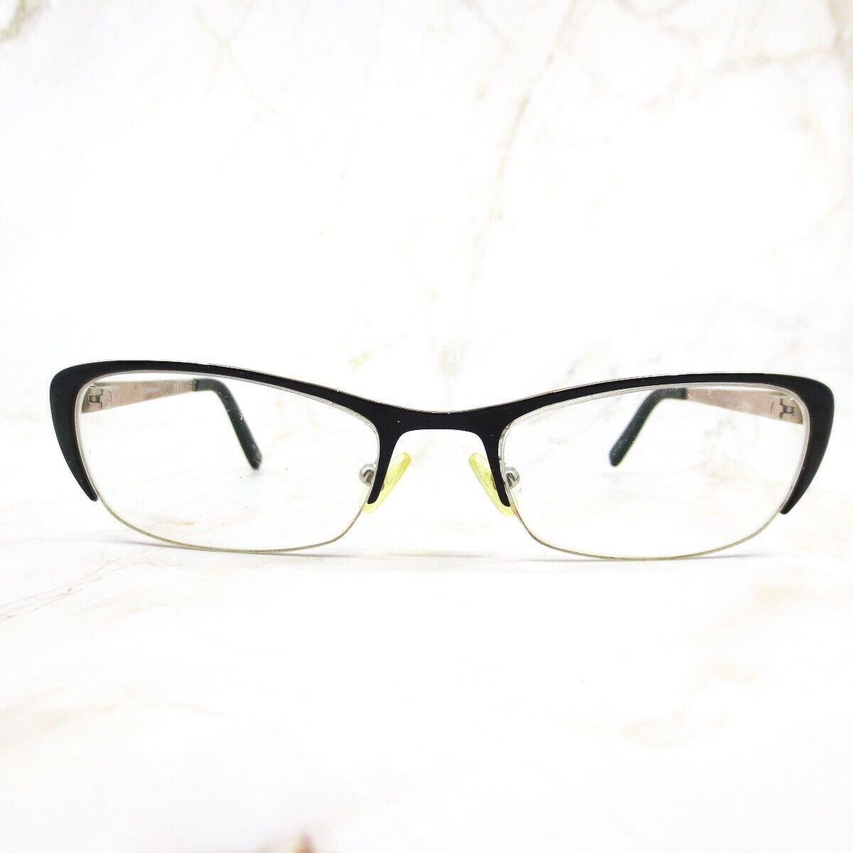 Banana Republic Eyeglasses Frame Women's Polished Black Metal Half Rim 51-18-135