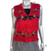 Vintage Susan Bristol Red Embroidered Multiple Bow Sweater Vest S