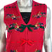 Vintage Susan Bristol Red Embroidered Multiple Bow Sweater Vest S