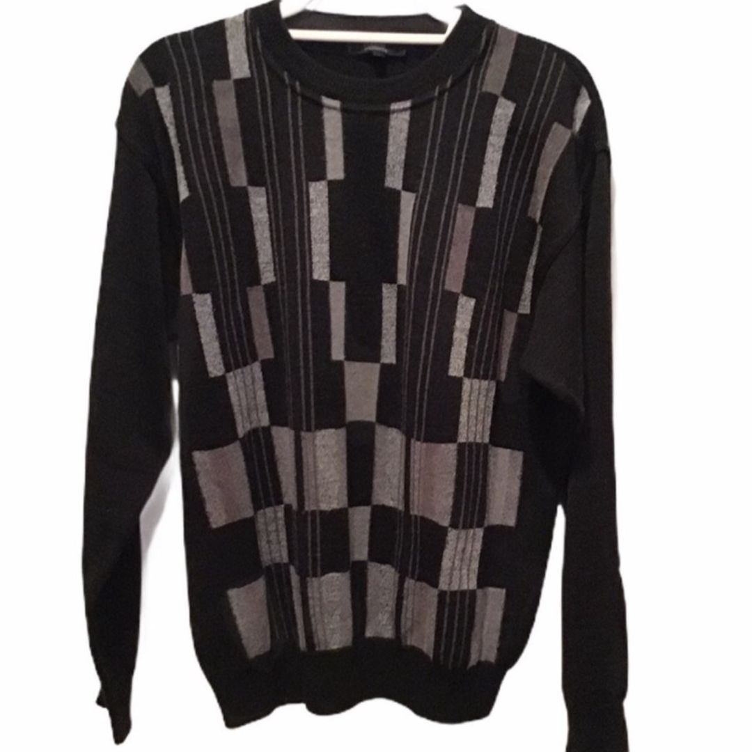 ITALY Raffi Black and Gray Sweater Size M
