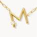Kendra Scott Pearl Gold Letter M Short Pendant Necklace